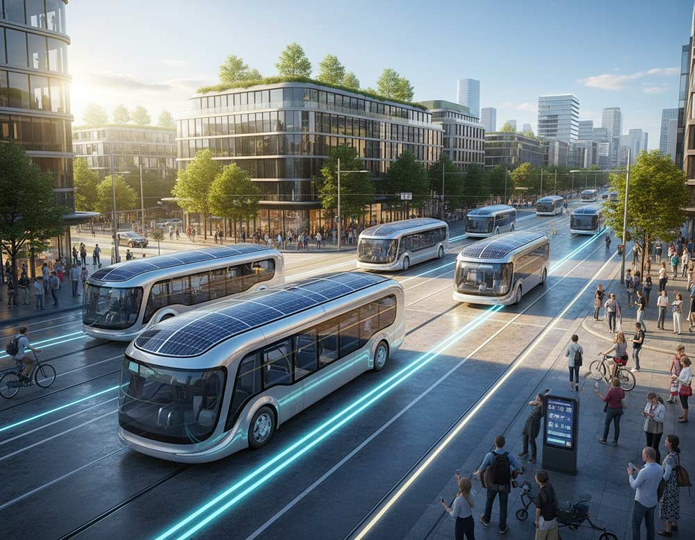Zukunftsausblick für solarbetriebene Busse