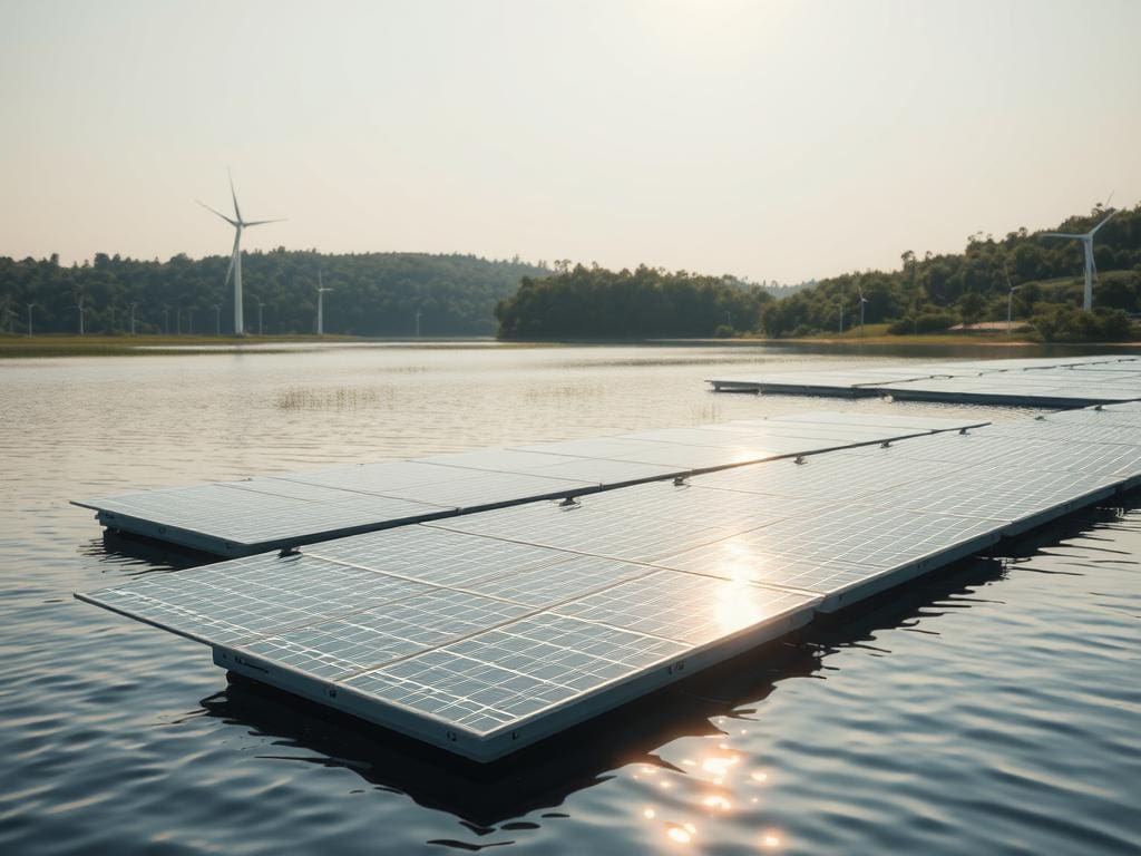Floating-PV-Anlage auf einem See