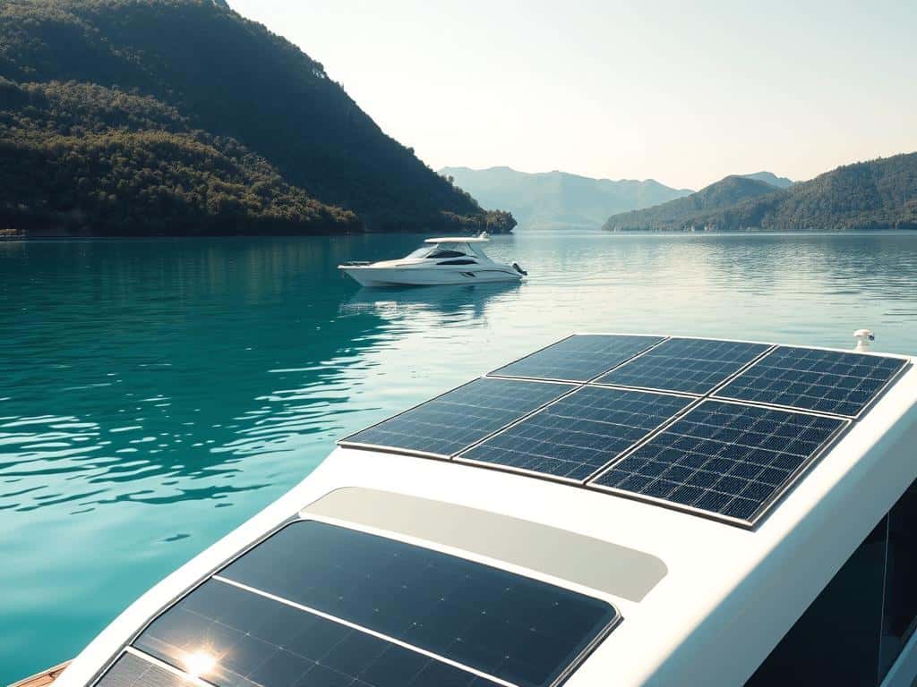 Solaranlage auf einem Freizeitboot Solaranlage auf einem Freizeitboot