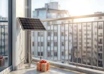 Balkonkraftwerk auf Balkongeländer als Geschenkidee